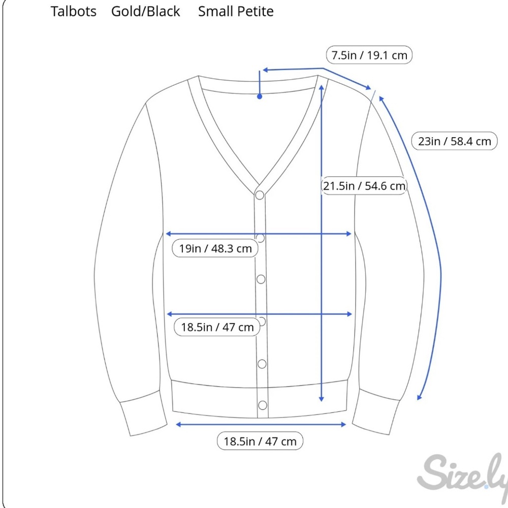 Talbots Bouclé Plaid Cardigan Sweater Petite‎ Small Black Gold Metallic Preppy - Picture 11 of 11